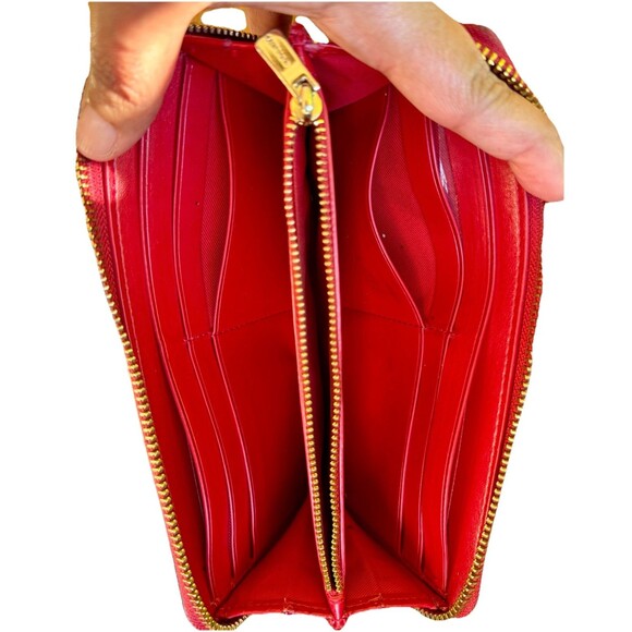 Coach Accordion Zip Wallet G2081-73738B Red Leather Women’s Zip Around Wallet - Picture 3 of 10